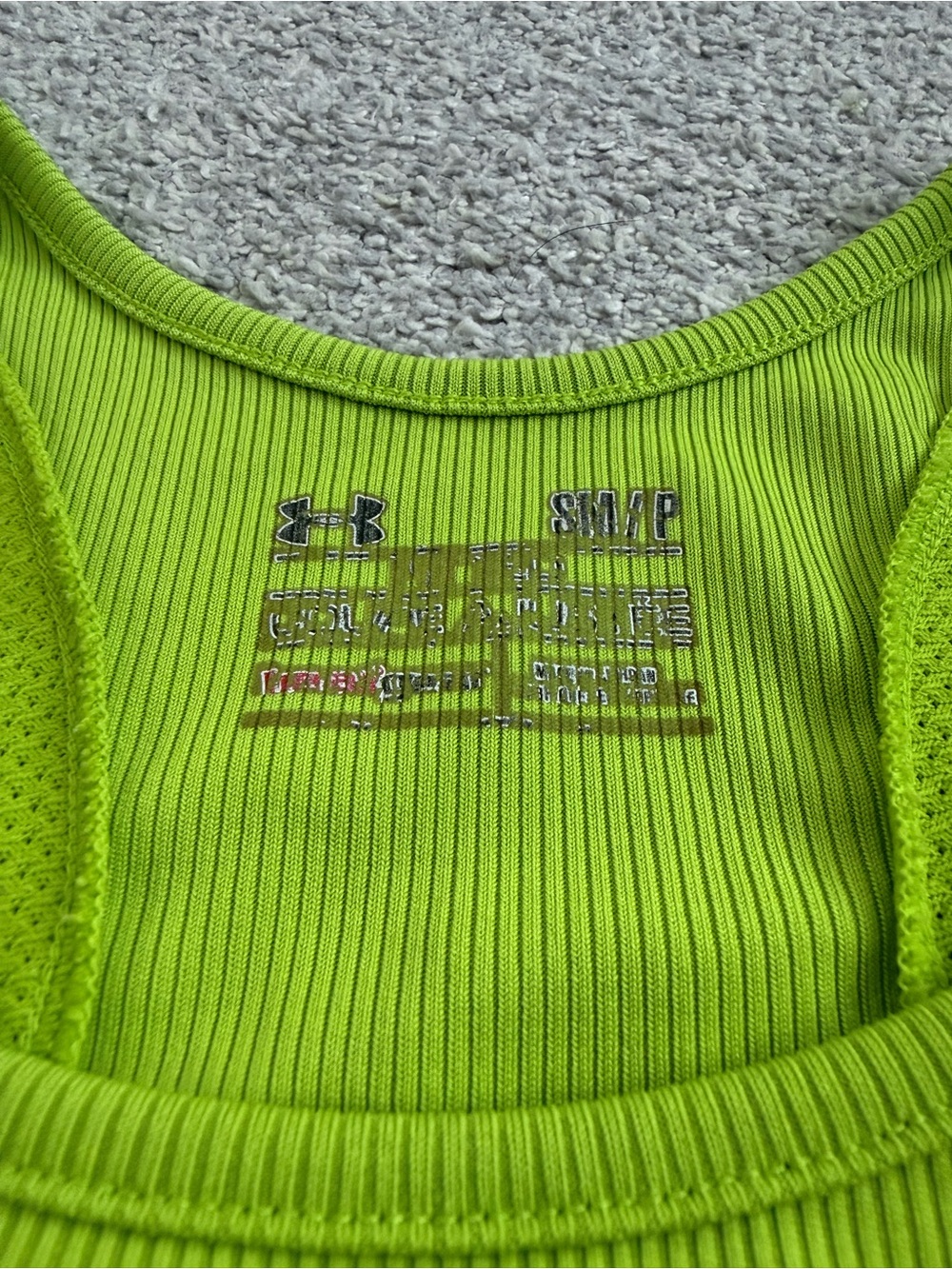 Under Armour Neon Lime Ribbed Racerback Tank - Picture 3 of 4